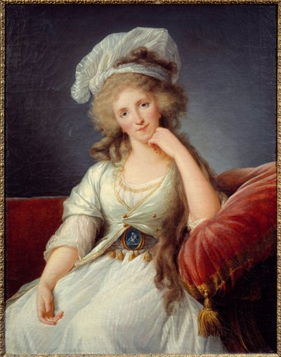 Retrato da Duquesa de Orleans, Louise de Bourbon Penthievre (1753-1821) Esposa de Louis Philippe II Joseph Duque de Orleans ou Philippe Egalite (1747-1793) Pintura por de Elisabeth Louise Vigee Lebrun