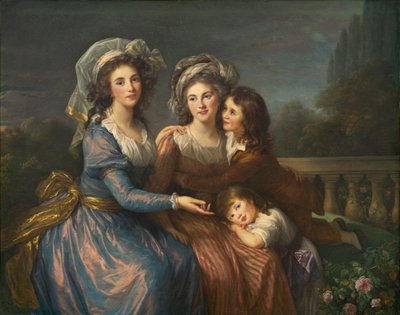 A Marquesa de Pezay e a Marquesa de Rougé com seus filhos Alexis e Adrien de Elisabeth Louise Vigee Lebrun