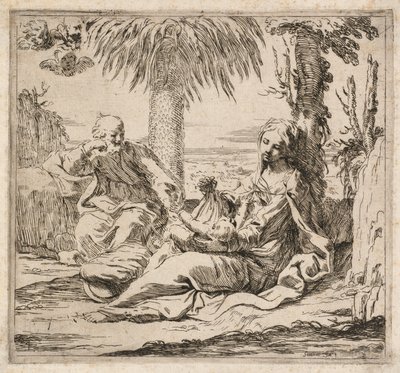 Descanso na fuga para o Egito de Elisabetta Sirani