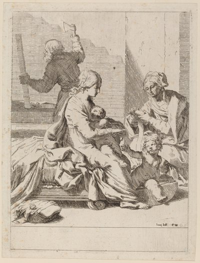 A Sagrada Família com Santa Isabel e São João Batista de Elisabetta Sirani