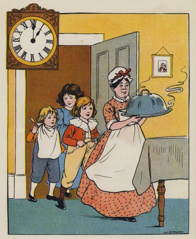 Hora do jantar (cor litho) de Elise H. Stewart