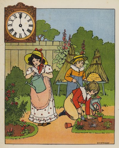 Tempo de jardinagem (cor litho) de Elise H. Stewart