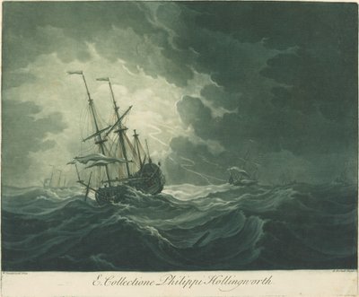 Cena de envio da coleção de Philip Hollingworth, década de 1720. de Elisha Kirkall
