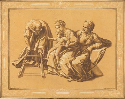 A Sagrada Família de Elisha Kirkall, after Giulio Romano