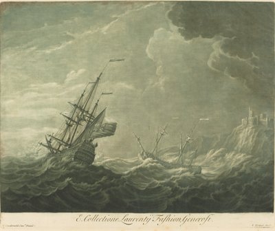 Cena de envio da coleção de Lawrence Fashion de Elisha Kirkall after Willem van de Velde the Younger