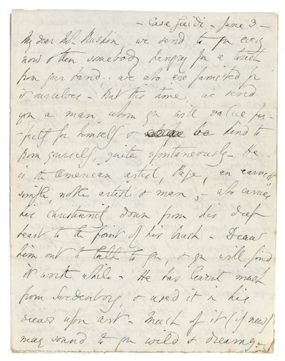 Carta de autógrafos para John Ruskin, Casa Giudi, Florença, 3 de junho de 1859 de Elizabeth Browning