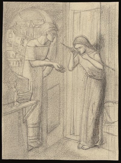 Escriturário Saunders (lápis sobre papel) de Elizabeth Eleanor (1834 62) Siddal