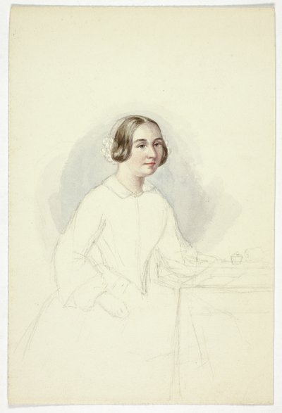 Mulher jovem na escrivaninha de Elizabeth Murray