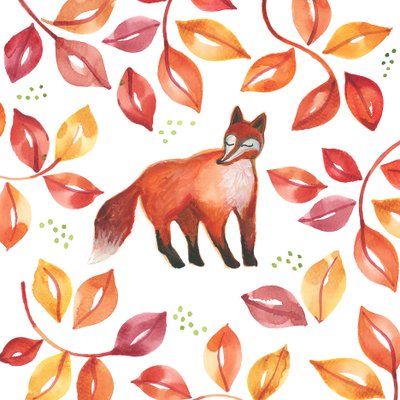 Raposa, 2017 (aguarela) de Elizabeth Rider