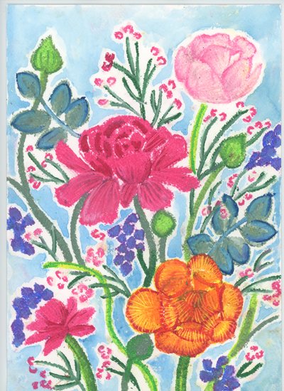 Ranunculus Bouquet, 2018 (pastel de óleo) de Elizabeth Rider