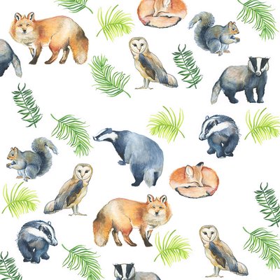 Animais da floresta, 2017 (aguarela) de Elizabeth Rider