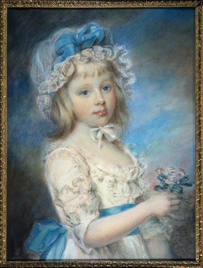 Retrato de Lady Georgiana Cavendish (aguarela e giz sobre papel) de Elizabeth Royal
