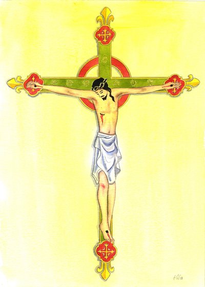 A Crucifix, 2001 (w - c no papel) de Elizabeth Wang