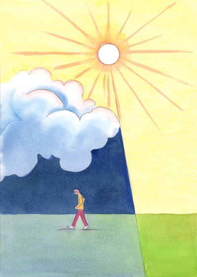 Uma pessoa que rejeita Deus caminha para as trevas espirituais, 2003 (w - c no papel) de Elizabeth Wang