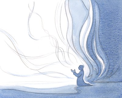 Uma alma que é devotada a Cristo, parece ser todo fogo, como a própria luz de Cristo derrama e transfigura aquela alma, 2000 (w - c no papel) de Elizabeth Wang