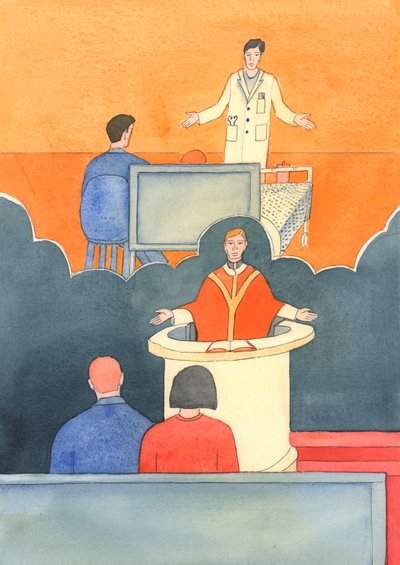 Um cirurgião que dá um diagnóstico sério às vezes tem pouca esperança de cura, 2003 (w - c no papel) de Elizabeth Wang