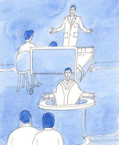 Um cirurgião que dá um diagnóstico sério às vezes tem pouca esperança de cura, 2003 (w - c no papel) de Elizabeth Wang