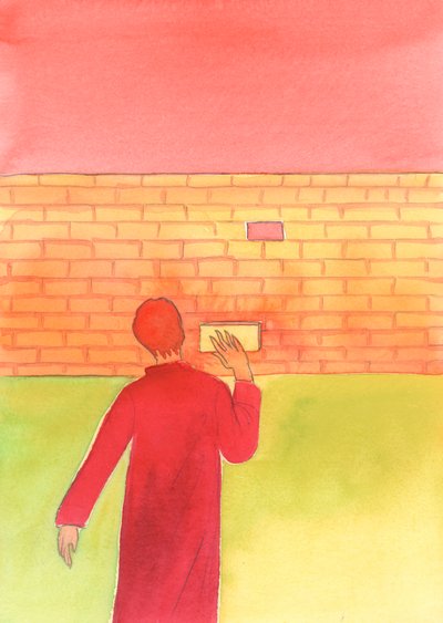 Um católico sábio sabe que todas as verdades "se encaixam", como tijolos em uma parede, 2002 (w - c no papel) de Elizabeth Wang