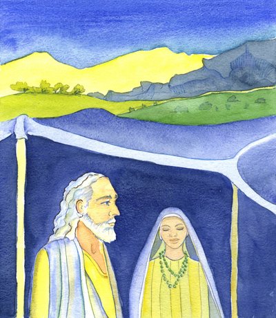 Abraham e Sarah, 2001 (w - c no papel) de Elizabeth Wang