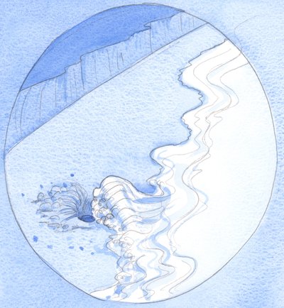 Como quando um buraco é escavado na areia, a onda do oceano se derrama, assim a vida Divina se derrama em uma alma que, por amar, é "esvaziada" para recebê-la de Elizabeth Wang
