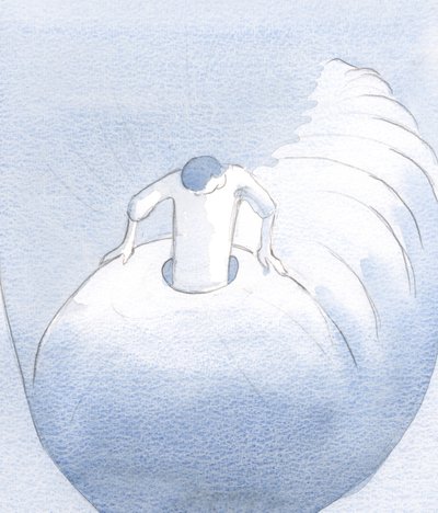 A cada momento de renovada ação de graças, a alma emerge um pouco mais longe da carapaça da vontade própria., 2000 (w - c no papel) de Elizabeth Wang