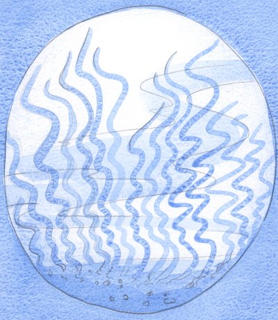 No início da jornada espiritual, a alma se assemelha àquela parte do fundo do oceano que é tornada &39;intransponível&39; por ervas daninhas, 2002 (w - c no papel) de Elizabeth Wang