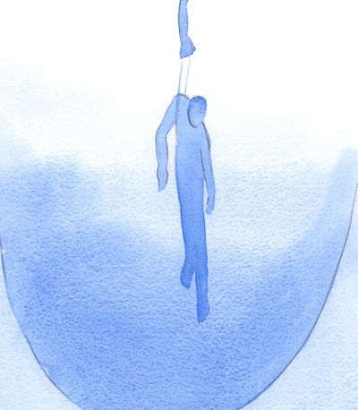 Por um mero fio de oração amorosa, podemos manter alguém longe do perigo e atraí-lo para a luz de Deus, 2002 (w - c no papel) de Elizabeth Wang