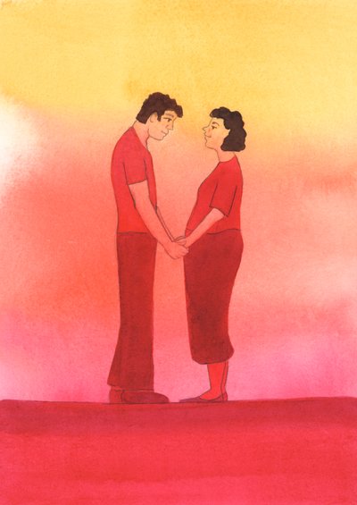 Ao evitar o pecado dentro do casamento, incluindo a prática de contracepção, marido e mulher mostram sua obediência a Deus e expressam seu amor um pelo outro, 2002 (w - c no papel) de Elizabeth Wang