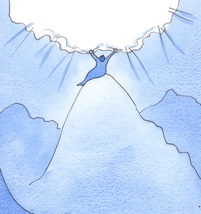 Encorajando as pessoas em sua fé e sendo fiéis à oração, é como se eu estivesse atraindo presentes do Céu, 2002 (w - c no papel) de Elizabeth Wang