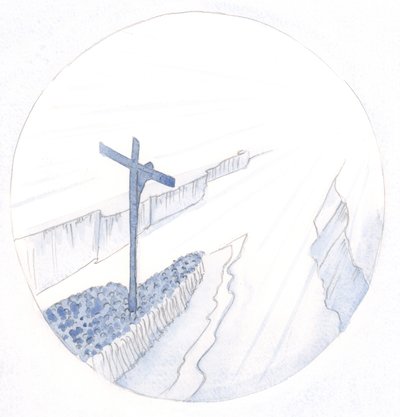 Pelo poder do Sacrifício de Cristo, durante a Santa Missa, Cristo perfura o céu e nos traz todos para mais perto do Pai - assim como quando um grande navio entra em um estuário para trazer sua preciosa carga para casa., de Elizabeth Wang