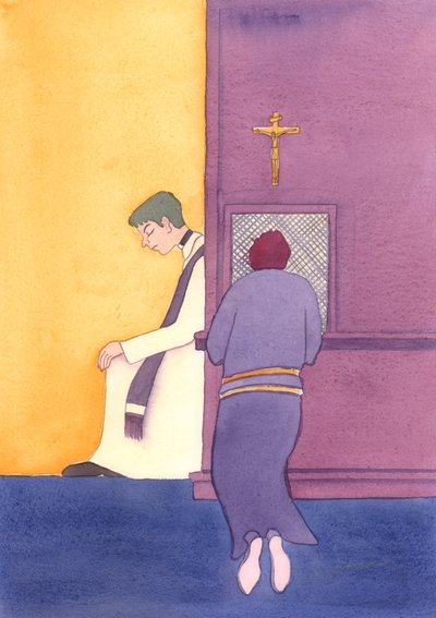 Os padres católicos deveriam de fato nos dar bons conselhos, 2003 (w - c no papel) de Elizabeth Wang