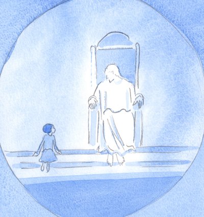 Cristo me pediu para falar como uma criança ignorante, mas próxima a Ele por causa da fé, do arrependimento e da amizade, 2002 (w - c no papel) de Elizabeth Wang