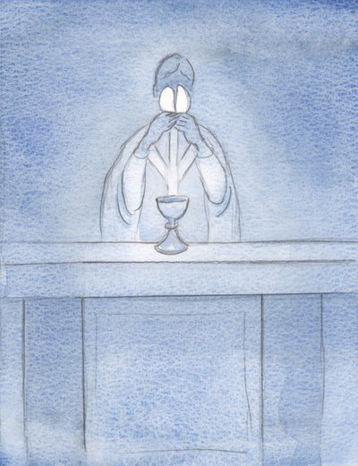 Cristo vem ao Seu povo na Terra, 2000 (w - c no papel) de Elizabeth Wang