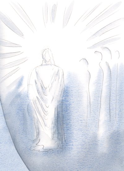 Cristo está escondido atrás de dois véus, 2000 (w - c no papel) de Elizabeth Wang