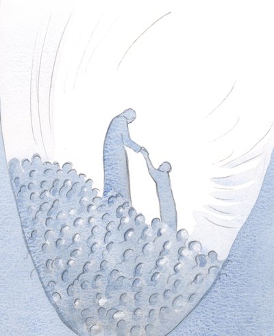 Cristo me levantou, para me juntar à sua oferta de louvor perante o Pai, 2000 (w - c no papel) de Elizabeth Wang