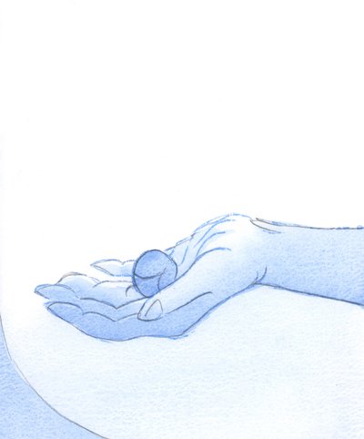 Cristo olha com contentamento para a vida daquele que é reconciliado, que é como um fruto sem mácula, 2002 (w - c no papel) de Elizabeth Wang