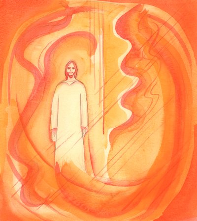 Cristo, nosso Deus, está no céu agora em sua pureza e poder, 2000 (w - c no papel) de Elizabeth Wang