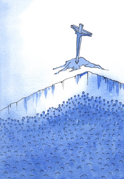 Cristo, nosso irmão e Salvador Divino, pagou a dívida devida por nossos pecados. Ao reconhecê-lo, emergimos do nosso &39;poço&39;, 2002 (w - c no papel) de Elizabeth Wang