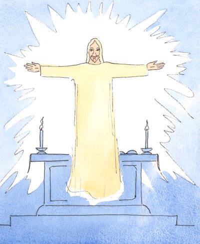 Cristo se revelou na Consagração de 2004 (w - c no papel) de Elizabeth Wang