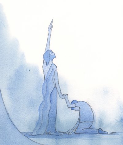 Cristo, o homem-Deus sem pecado, é o campeão dos pecadores, 2002 (w - c no papel) de Elizabeth Wang
