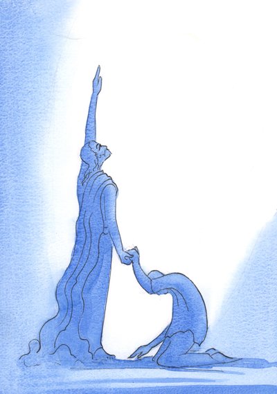 Cristo, o homem-Deus sem pecado, é o campeão dos pecadores, 2002 (w - c no papel) de Elizabeth Wang