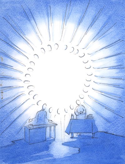 Cristo une seus amigos na terra na &39;Comunhão dos Santos&39;. Cada oração oferecida por meio de Cristo toca ou ajuda outras almas, 2003 (w - c no papel) de Elizabeth Wang