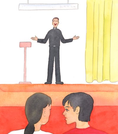 Cristo quer que respeitemos os sacerdotes que são "outros Cristos" entre nós, 2005 (aguarela sobre papel) de Elizabeth Wang