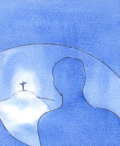A Luz de Cristo brilhou durante Sua vida na terra. Do céu, o Pai contemplou um Deus-Homem altruísta e amoroso, 2003 (w - c no papel) de Elizabeth Wang