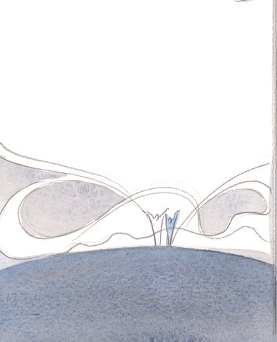 A glória de Cristo (oferecida por nós no Santo Sacrifício) abraça o Deus infinito e transborda sobre aqueles que o oferecem., 2001 (w - c no papel) de Elizabeth Wang