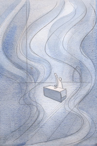A glória de Cristo é como um fogo que ilumina o nosso santuário: com verdadeira fé, quem se distrairia de tal visão , 2001 (w - c no papel) de Elizabeth Wang