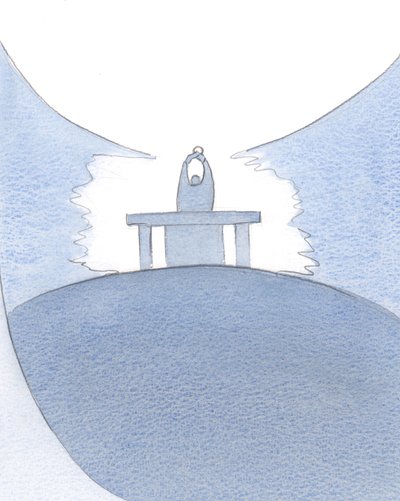 A oferta de Si mesmo de Cristo no altar faz com que seja feita uma entrada no próprio Céu., 2001 (w - c no papel) de Elizabeth Wang