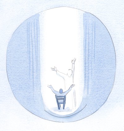 A própria oração de Cristo sobe da alma, quando oramos em Seu nome, e perfura o Céu em intercessão., 2000 (w - c no papel) de Elizabeth Wang