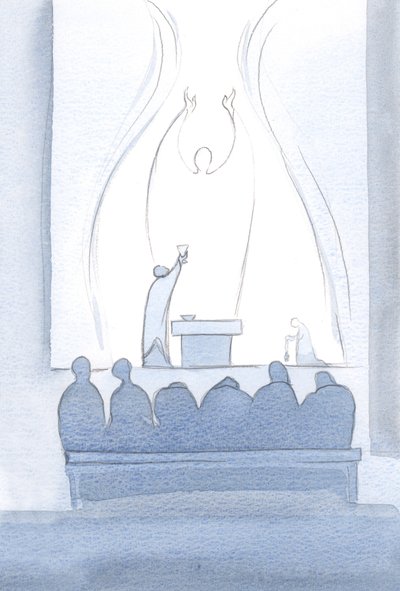 A oração de sacrifício de Cristo é perfeita. Pertence a nós e inclui todas as nossas necessidades., 2000 (w - c no papel) de Elizabeth Wang