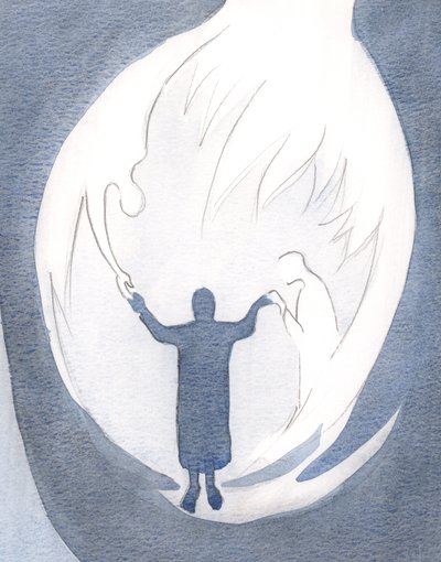 Cada uma das três Pessoas Divinas está constantemente trabalhando na alma fiel, 2000 (w - c no papel) de Elizabeth Wang